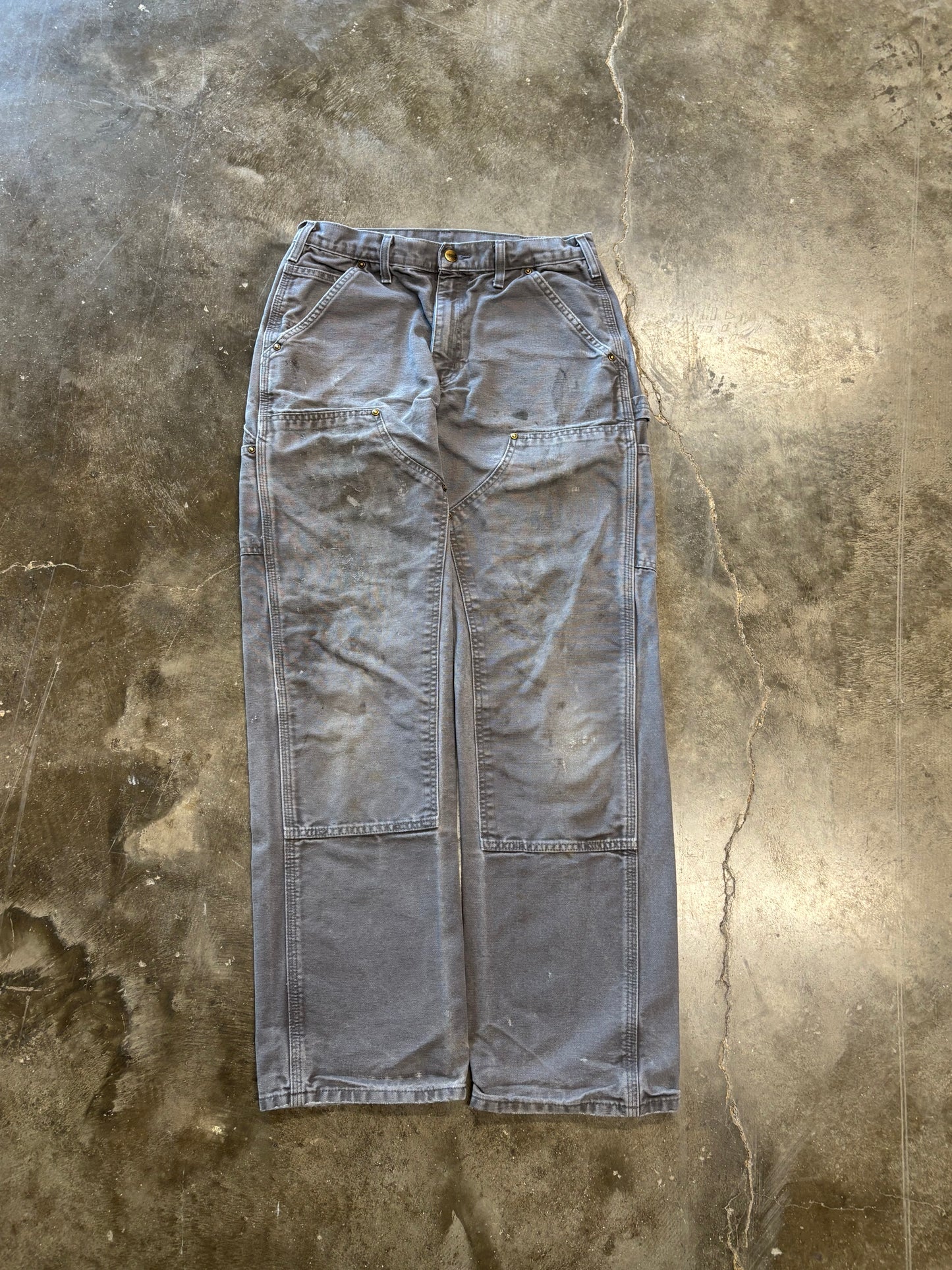 Gray carhartt double knees 30 by 30