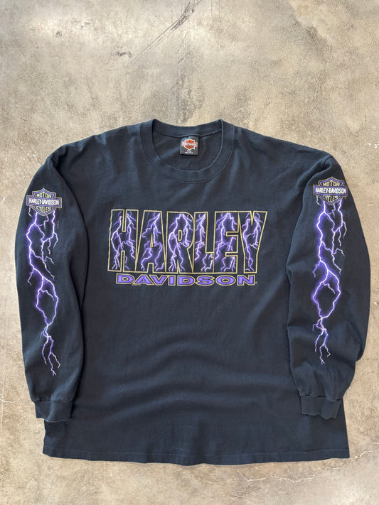Vintage Harley Davidson Purple Lightning long sleeve size xxl