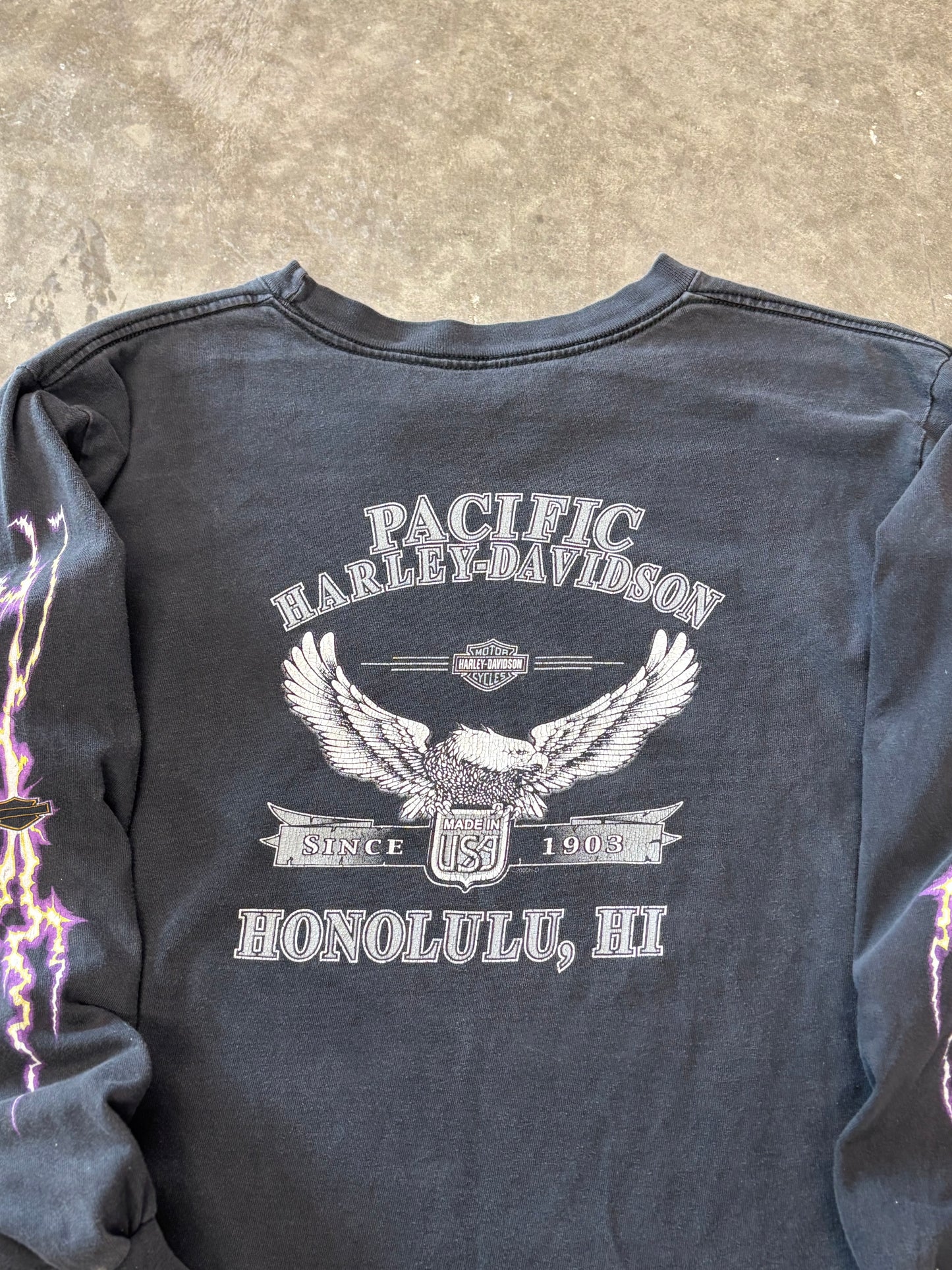 Vintage Harley Davidson Purple Eagle Lightning shirt size large