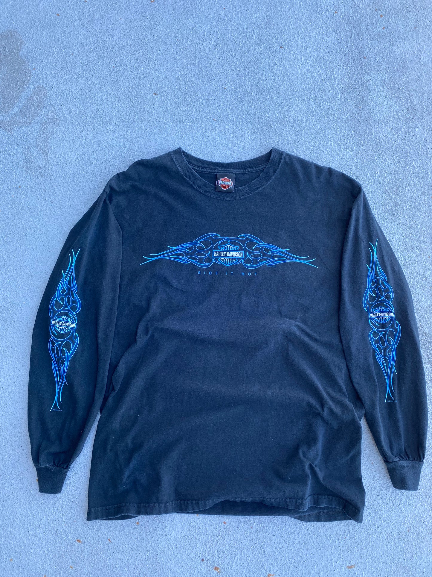 Harley Davidson Blue Flame Chicago Long sleeve size XL