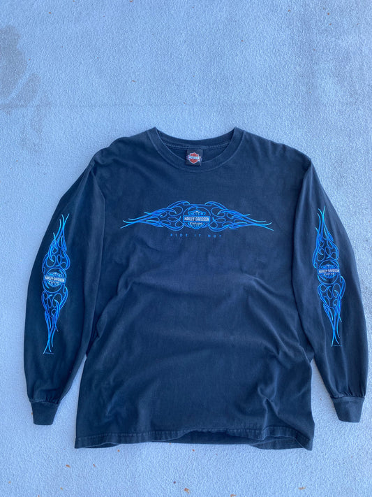 Harley Davidson Blue Flame Chicago Long sleeve size XL