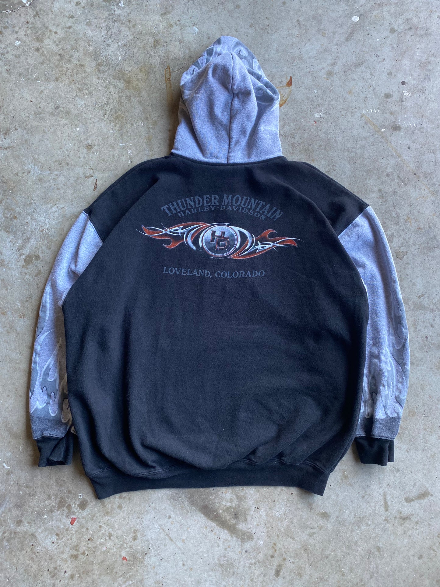 Vintage Harley Davidson Flaming Hoodie size XXL