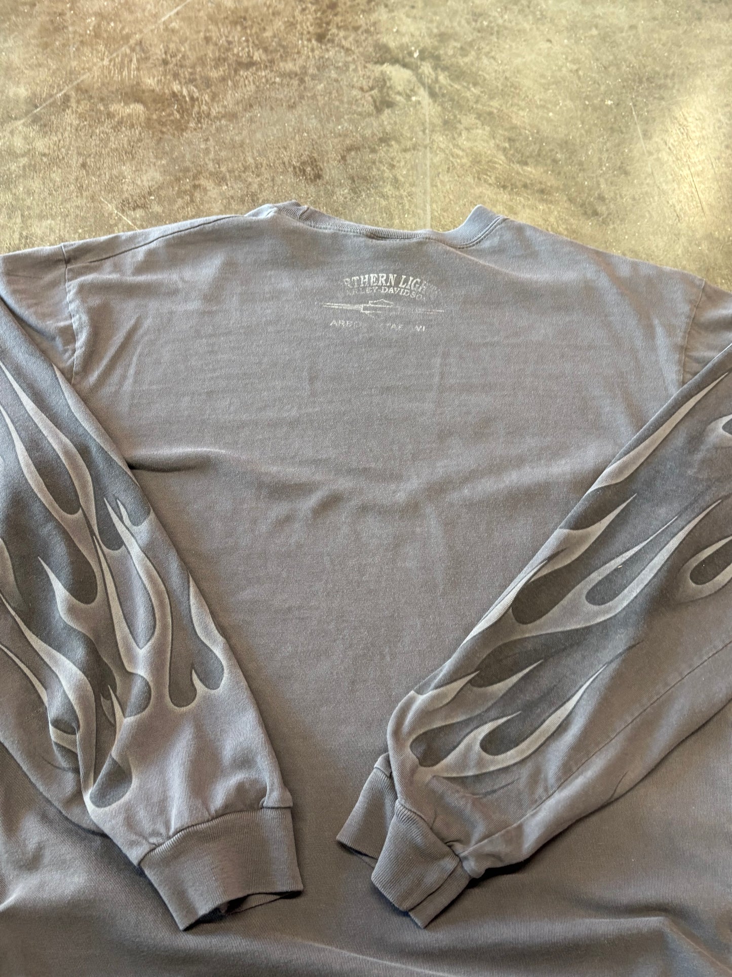 Vintage Harley Davidson Grey flame shirt size medium