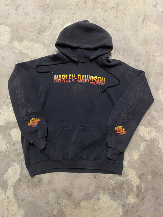 Vintage Harley Davidson Flame sleeve hoodie size XL