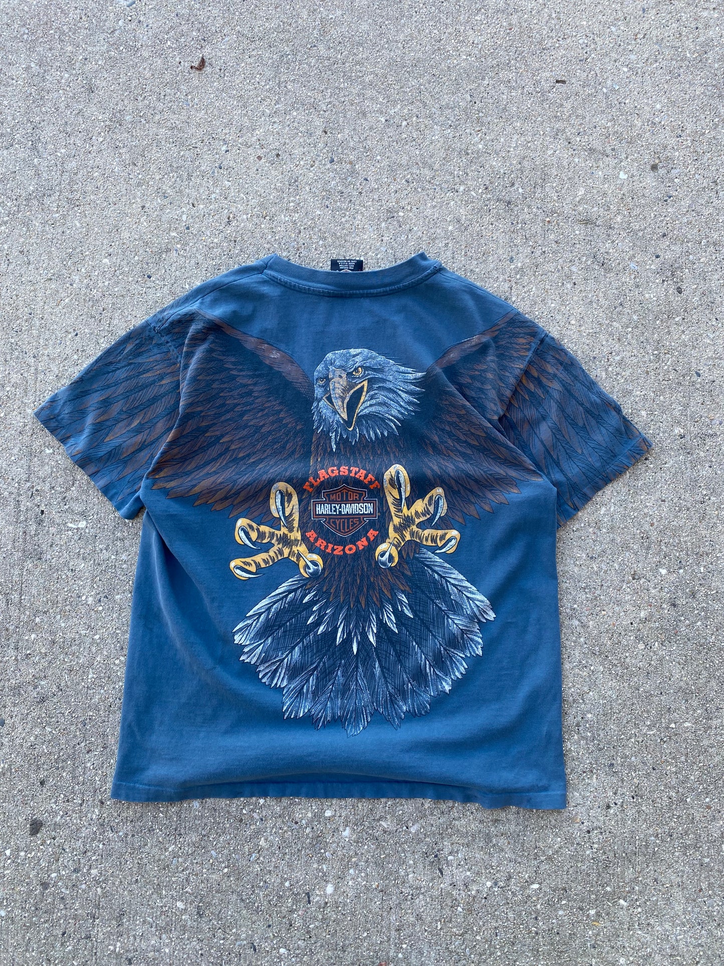 Vintage Harley Davidson Flying Eagle Blue Variant size large shirt