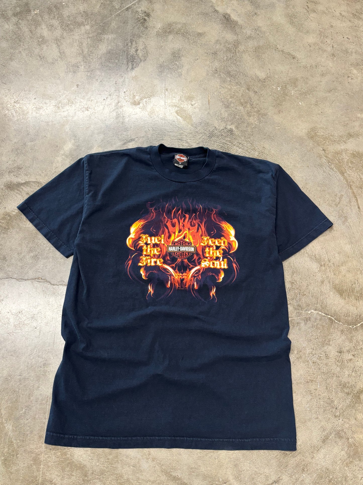 Vintage Harley Davidson Feel the fire feed the soul shirt size xl