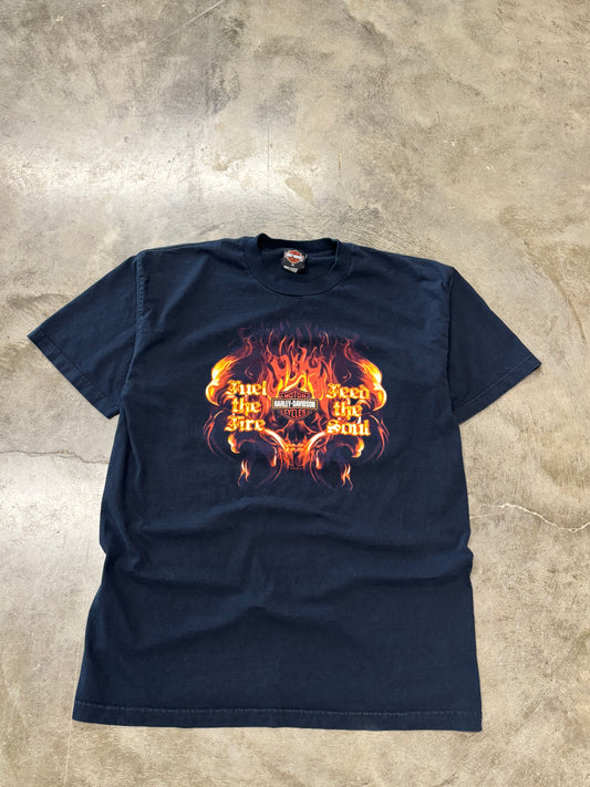 Vintage Harley Davidson Feel the fire feed the soul shirt size xl