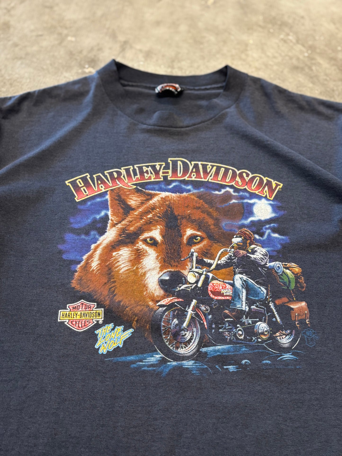 Vintage Harley Davidson the lone wolf shirt size xl