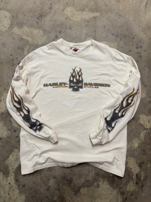 Vintage Harley Davidson grey and yellow long sleeve size xl