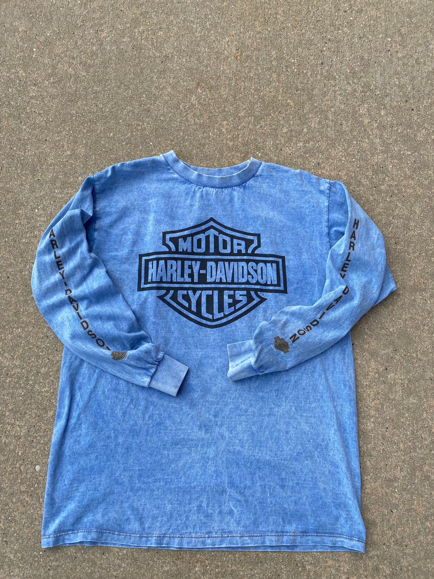Vintage Harley Davidson Marble Dyed Long sleeve Size Large