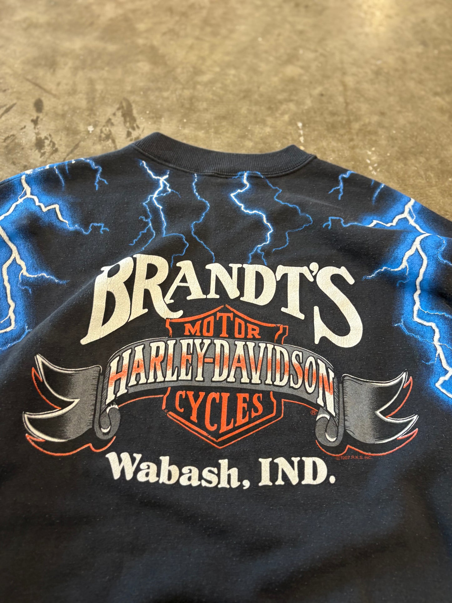 Vintage Harley Blue Lightning sweatshirt size XL