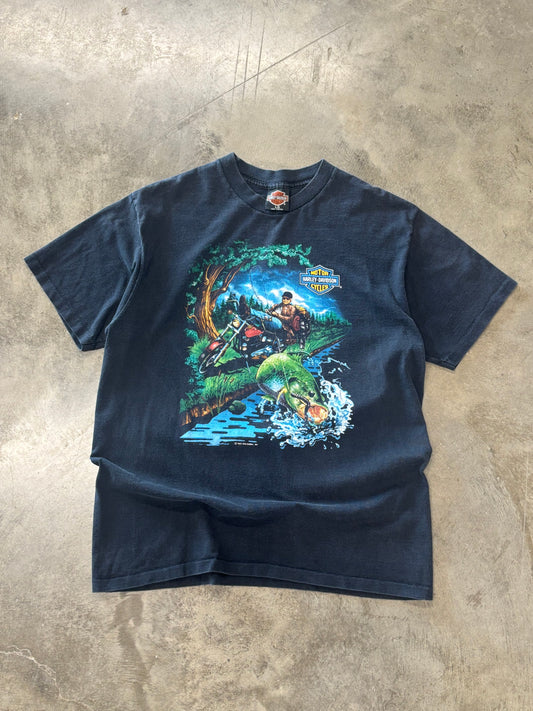Vintage Harley Davidson Fishing shirt size large