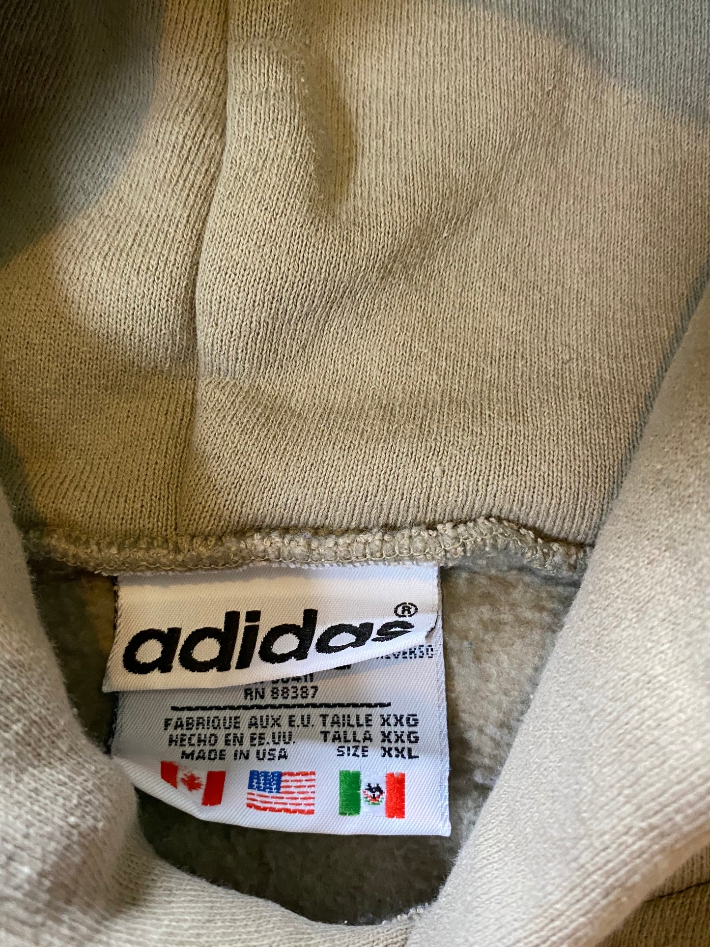 Vintage Adidas Trefoil Earth Tone Hoodie Size XL