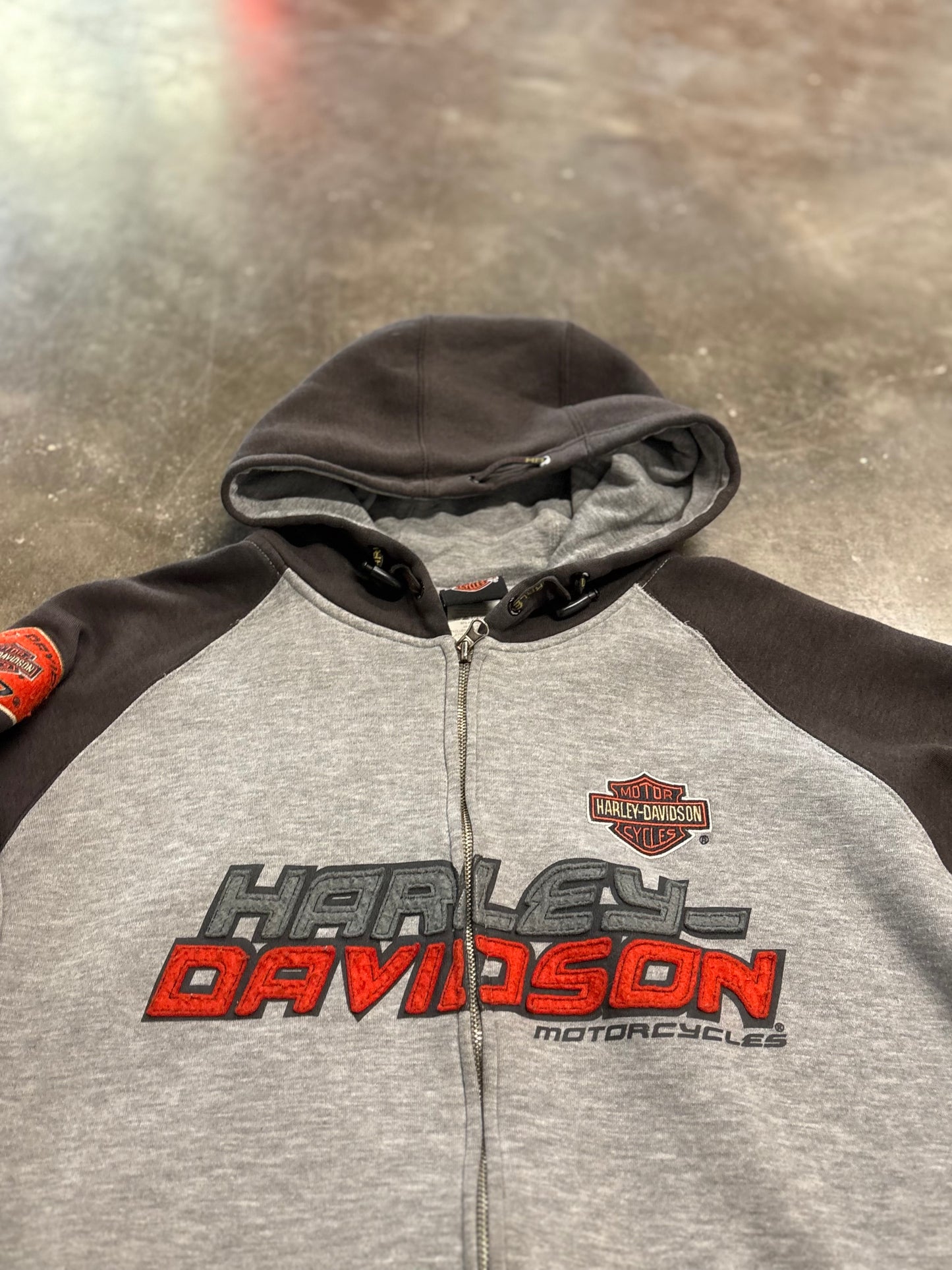 Vintage Harley Davidson grey zip up hoodie size xl