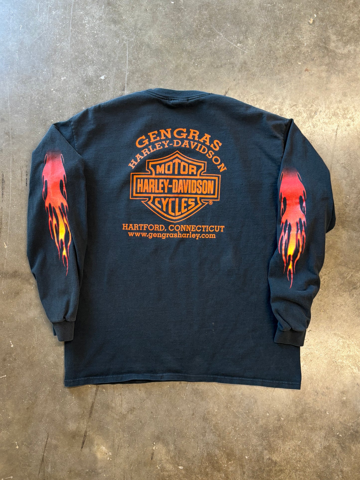 Vintage Harley Davidson Red flame long sleeve size xl