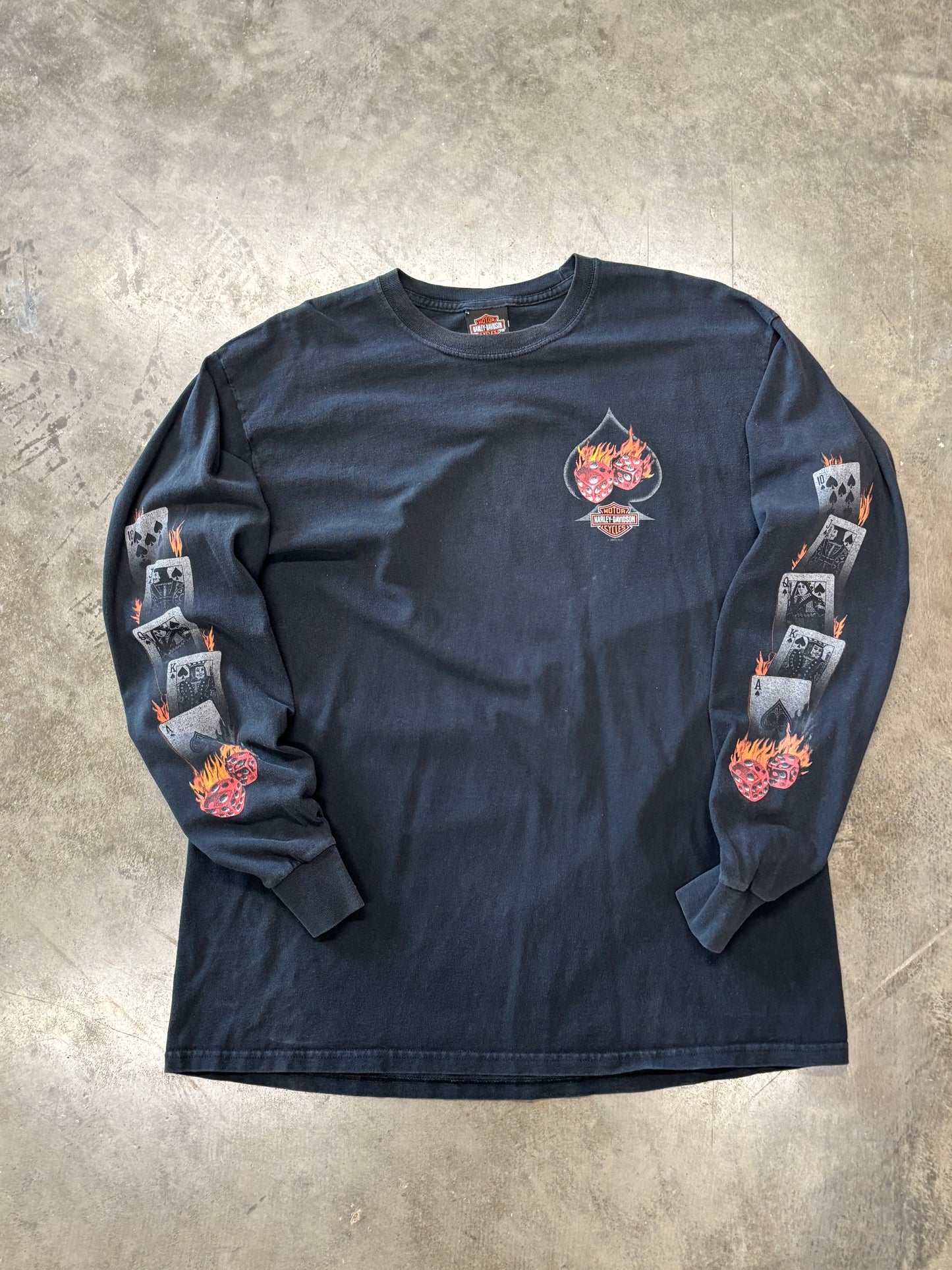 Vintage Harley Davidson Poker long sleeve size xl