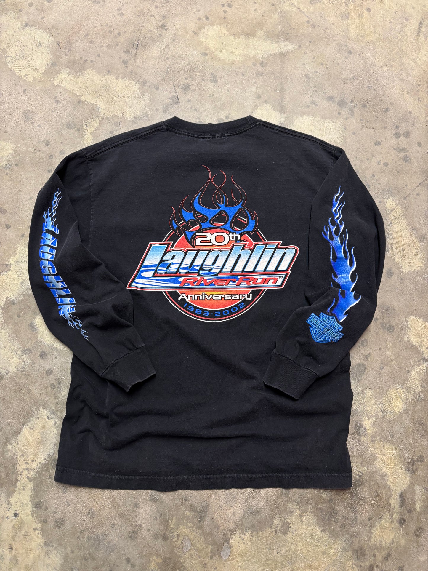 Vintage Harley Davidson blue flame long sleeve size large