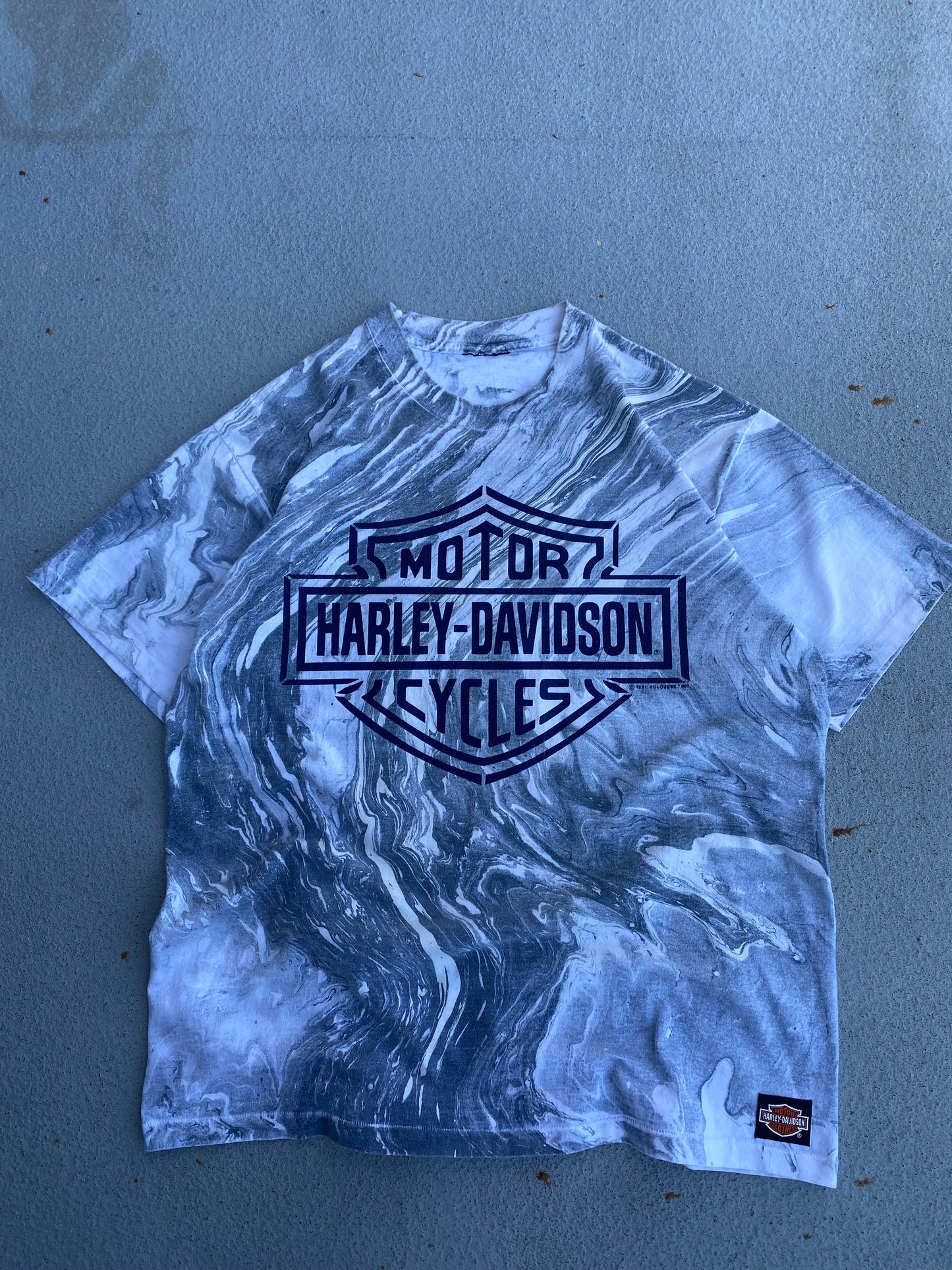 Vintage Harley Davidson Marble Dyed the ocky way shirt size large