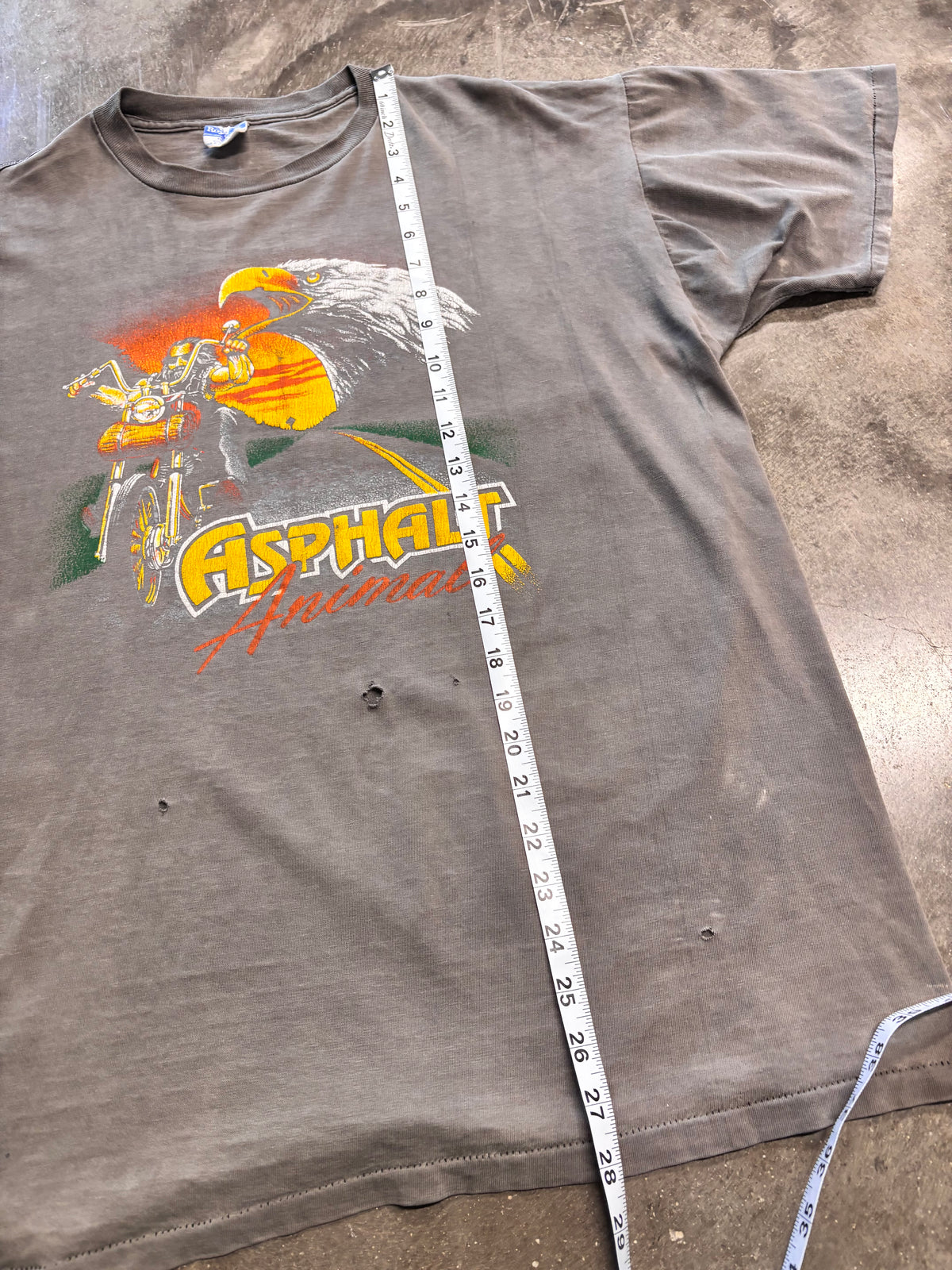 Vintage faded and thrashed 80’s biker shirt size extra large