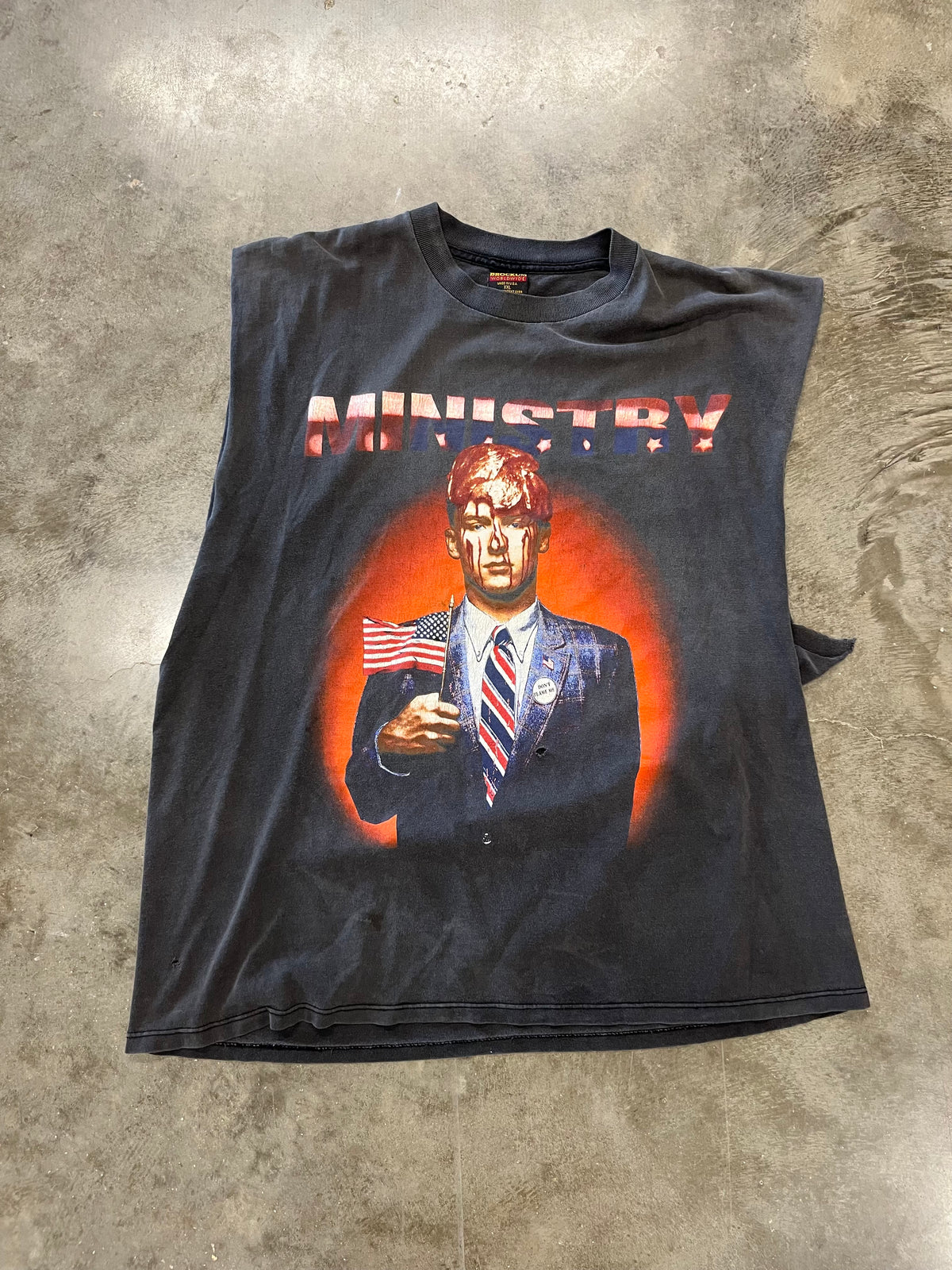 Vintage faded Ministry chopped band shirt size XXL