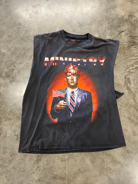 Vintage faded Ministry chopped band shirt size XXL