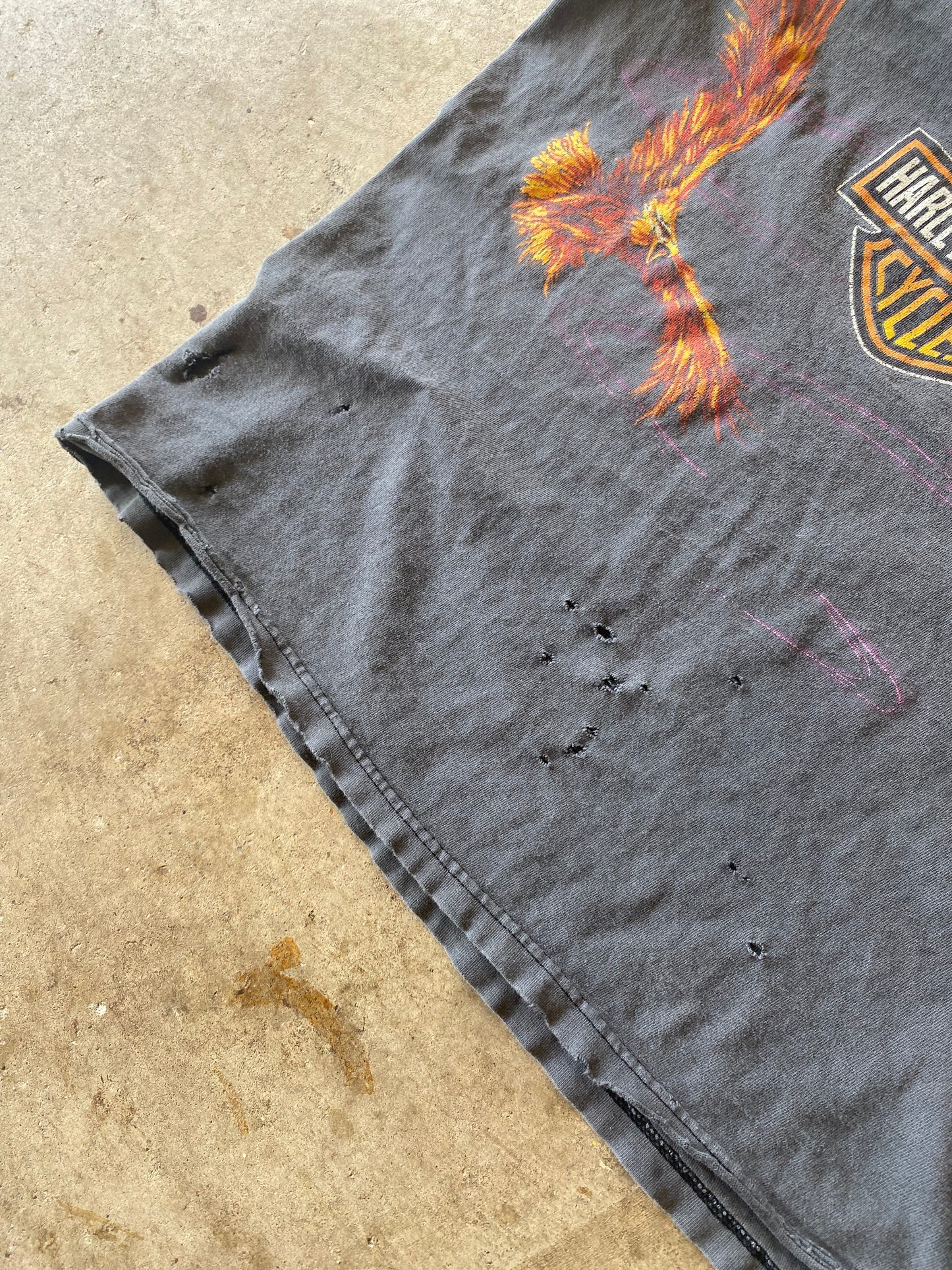 Vintage Harley Davidson Soaring Flaming Eagle shirt Size large