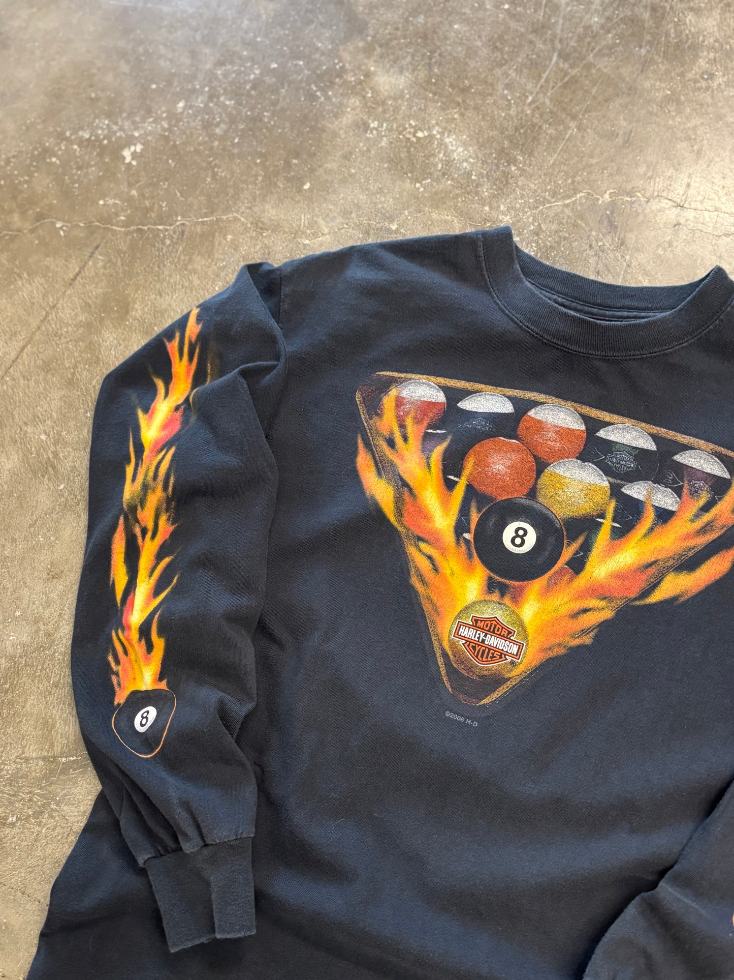 Vintage Harley Davidson Pool ball long sleeve size medium