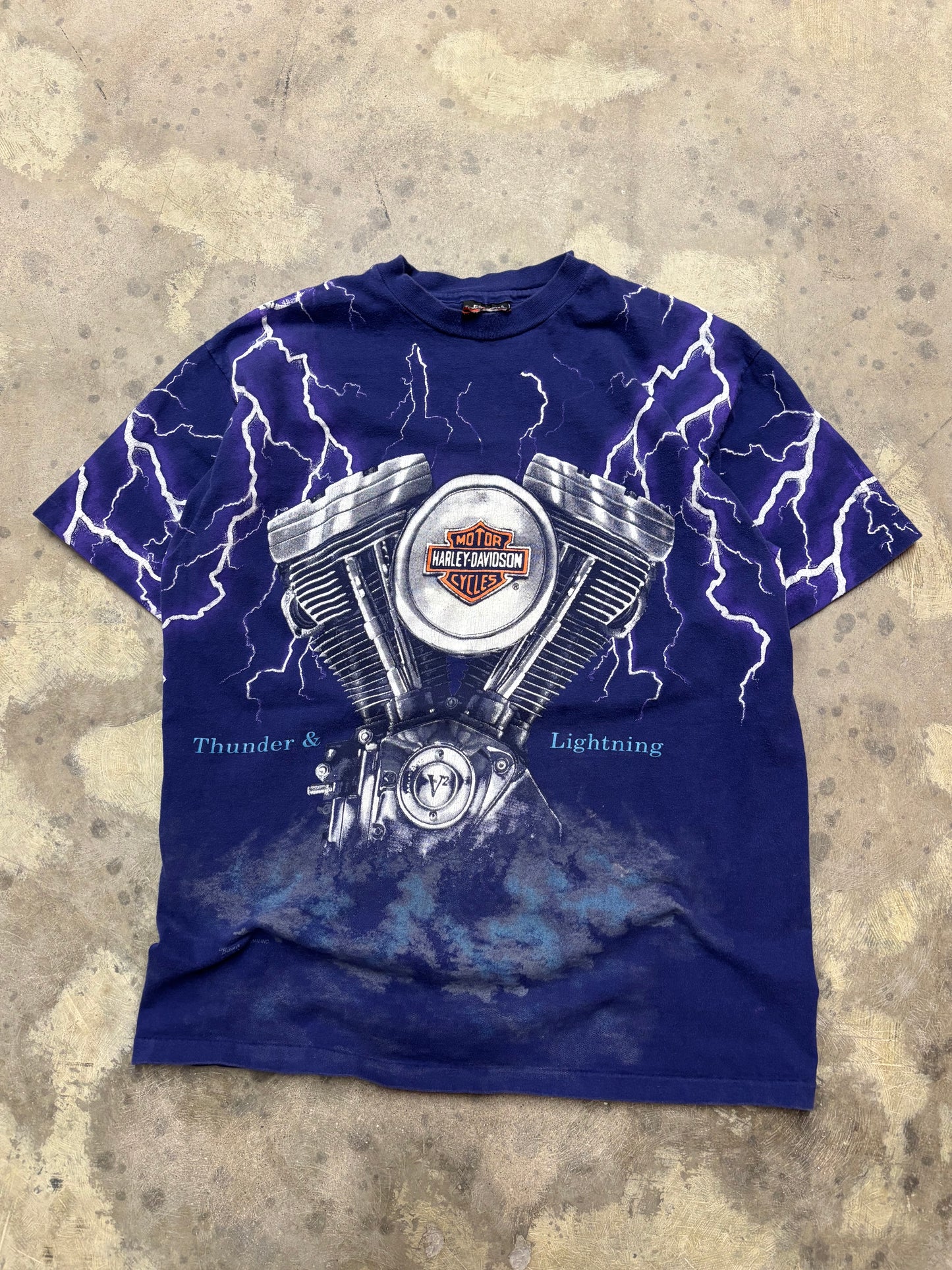Vintage Harley Davidson purple lightening shirt size large