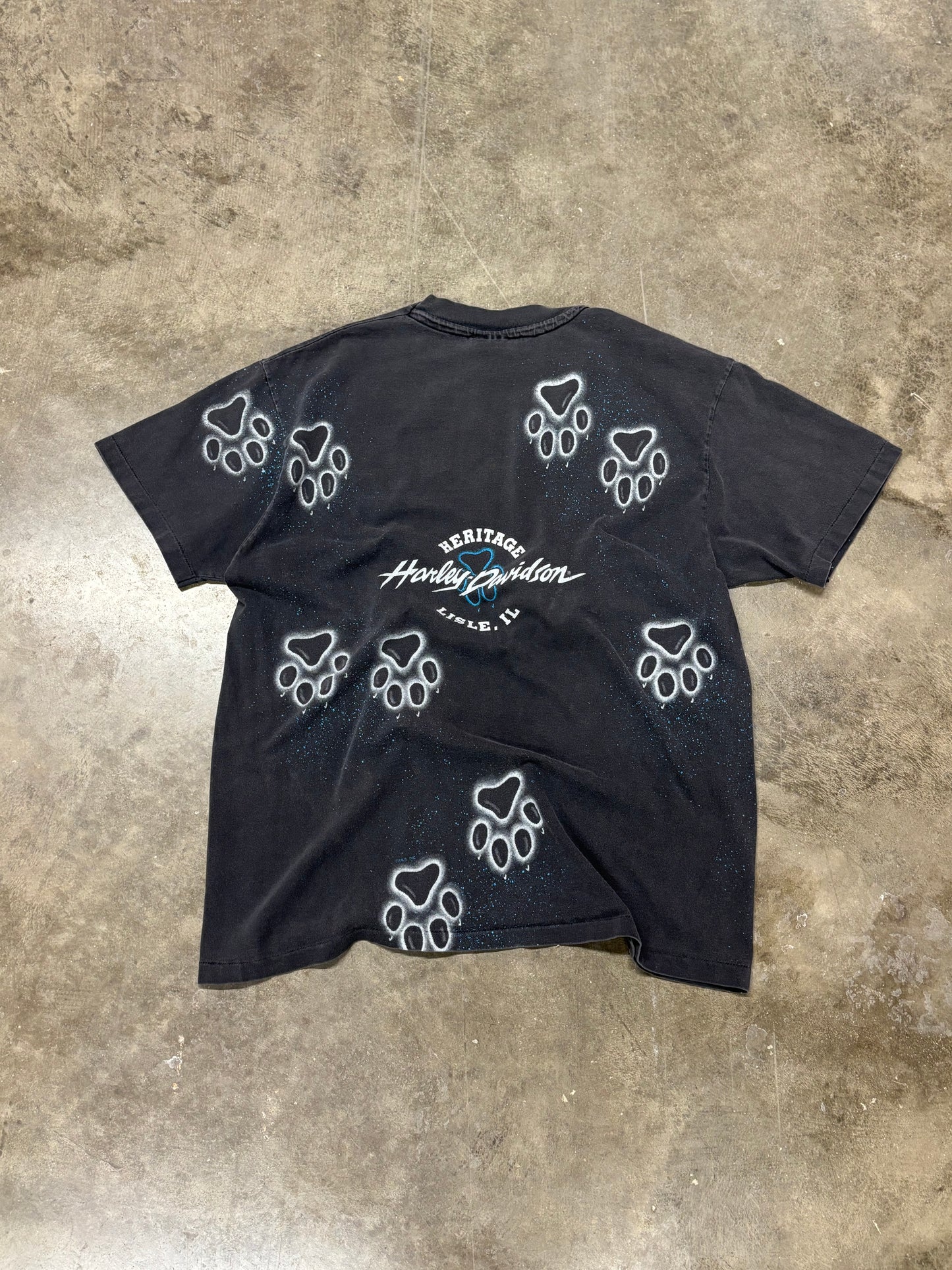 Vintage Harley Davidson Wolf AOP shirt size large