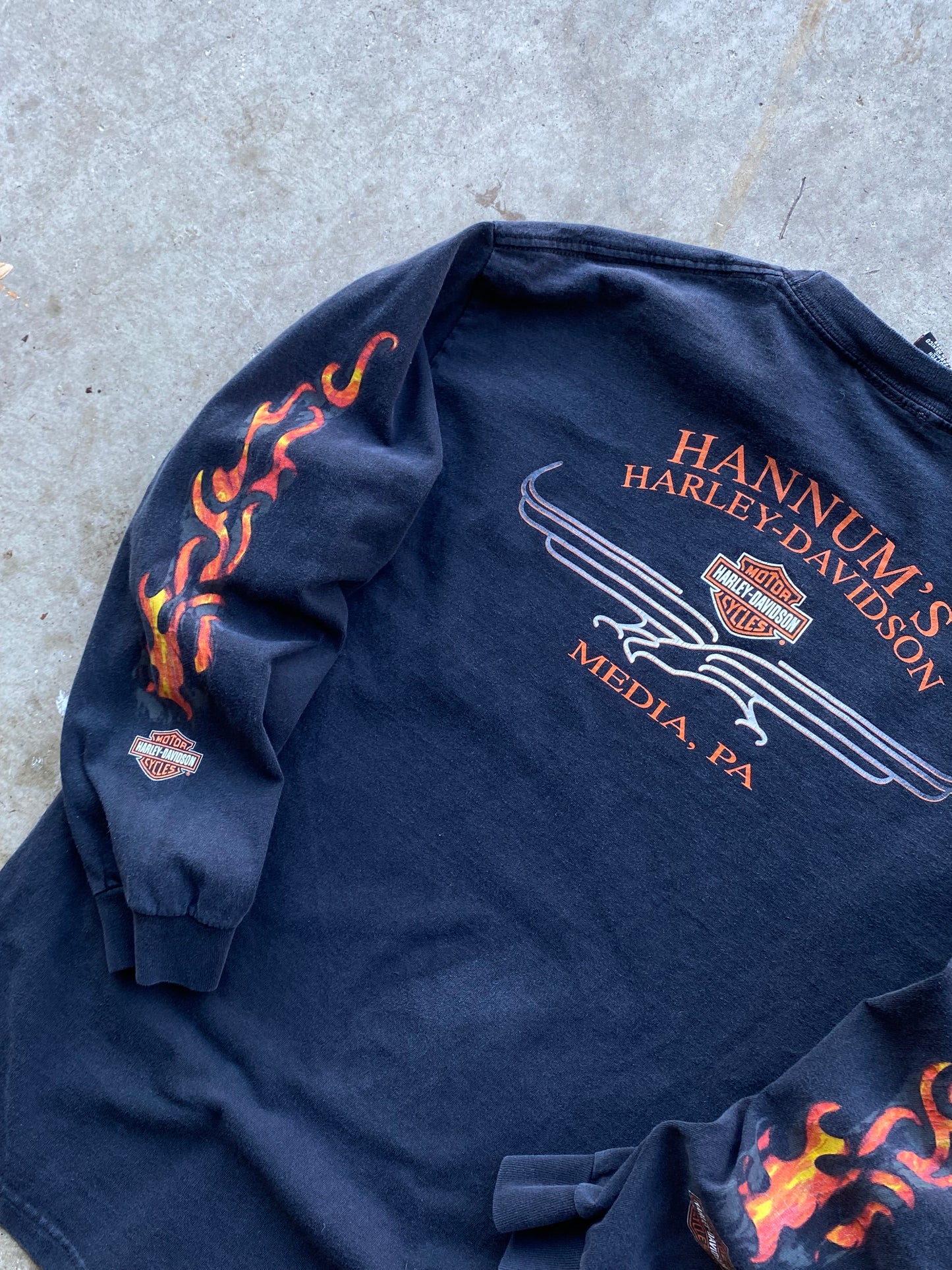 Vintage Harley Davidson Classic flame logo size large