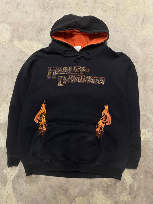 Y2K Harley Davidson flame hoodie size XL
