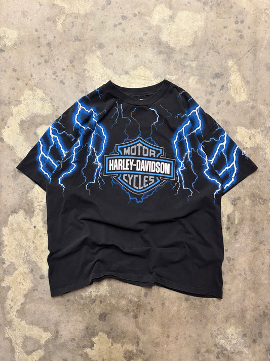 Vintage Harley Davidson Blue Lightning shirt size xxl