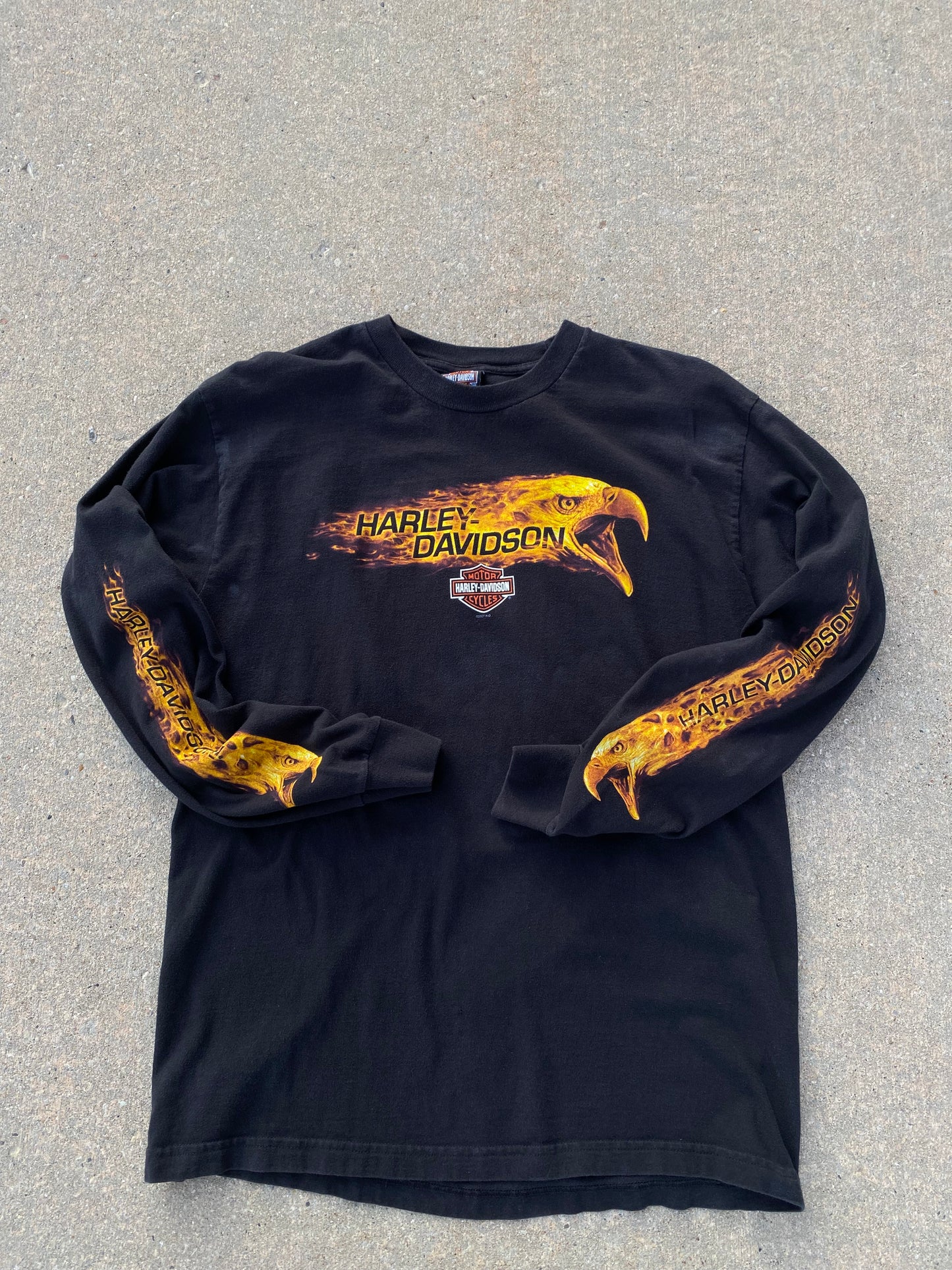 Harley Davidson Flaming Eagle Long sleeve size large