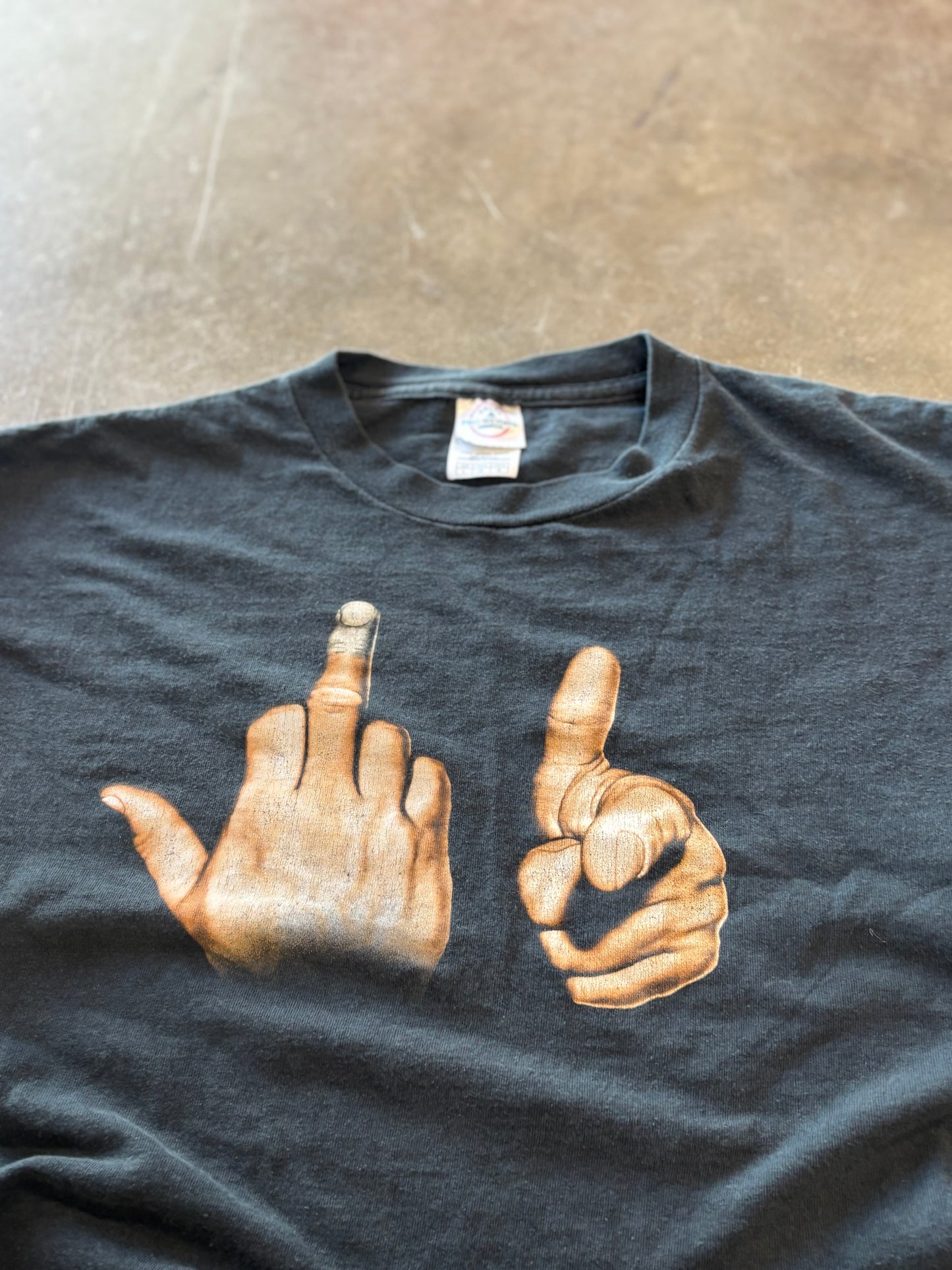 Vintage middle finger shirt large