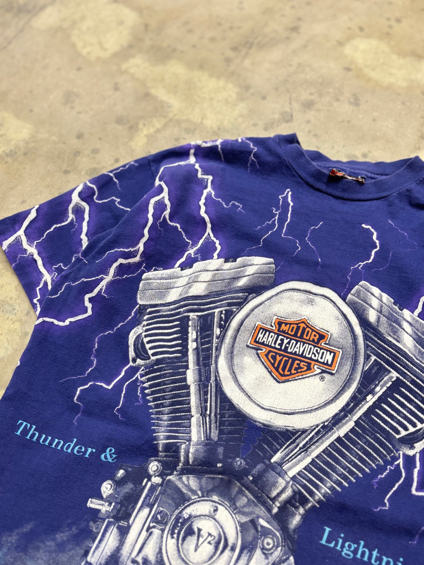 Vintage Harley Davidson purple lightening shirt size large