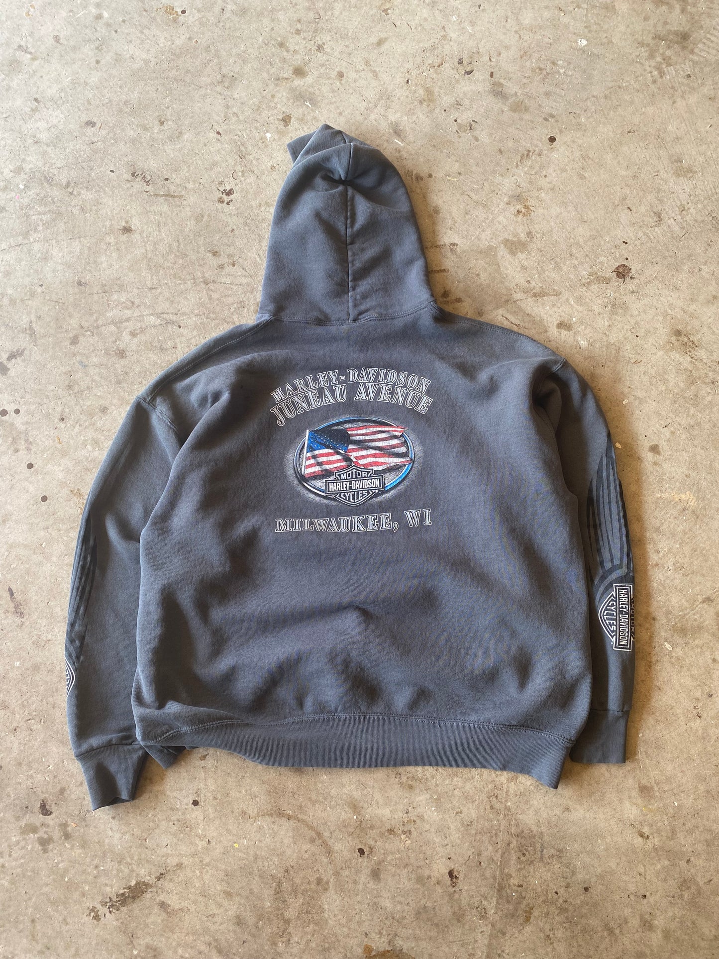 Vintage Harley Davidson Sleeve Hits hoodie size 2XL