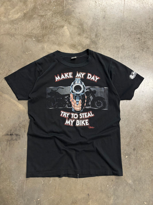 Vintage For Bikers only try to steal my bike shirt size large