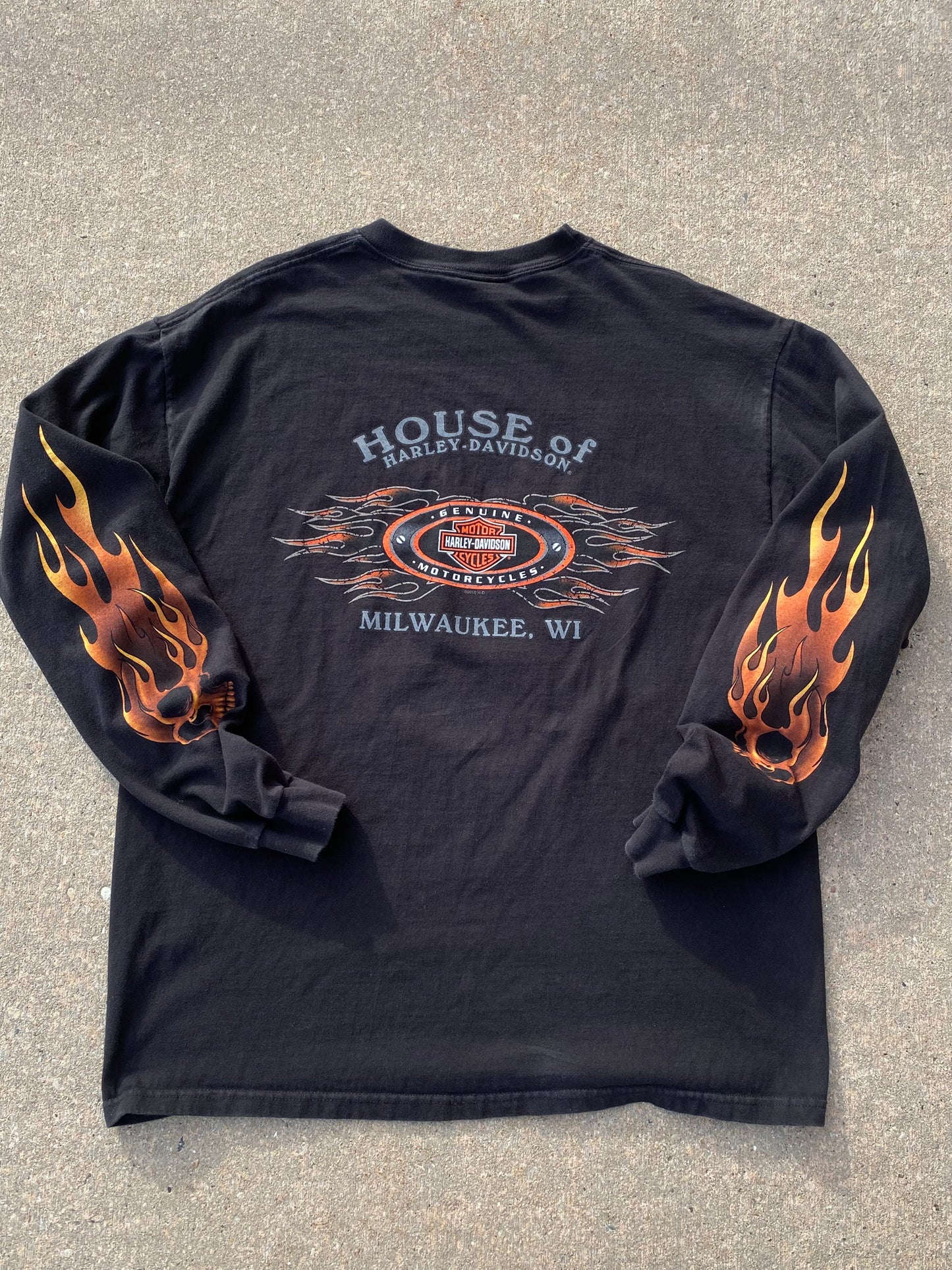 Harley Davidson Skull flames Size XL