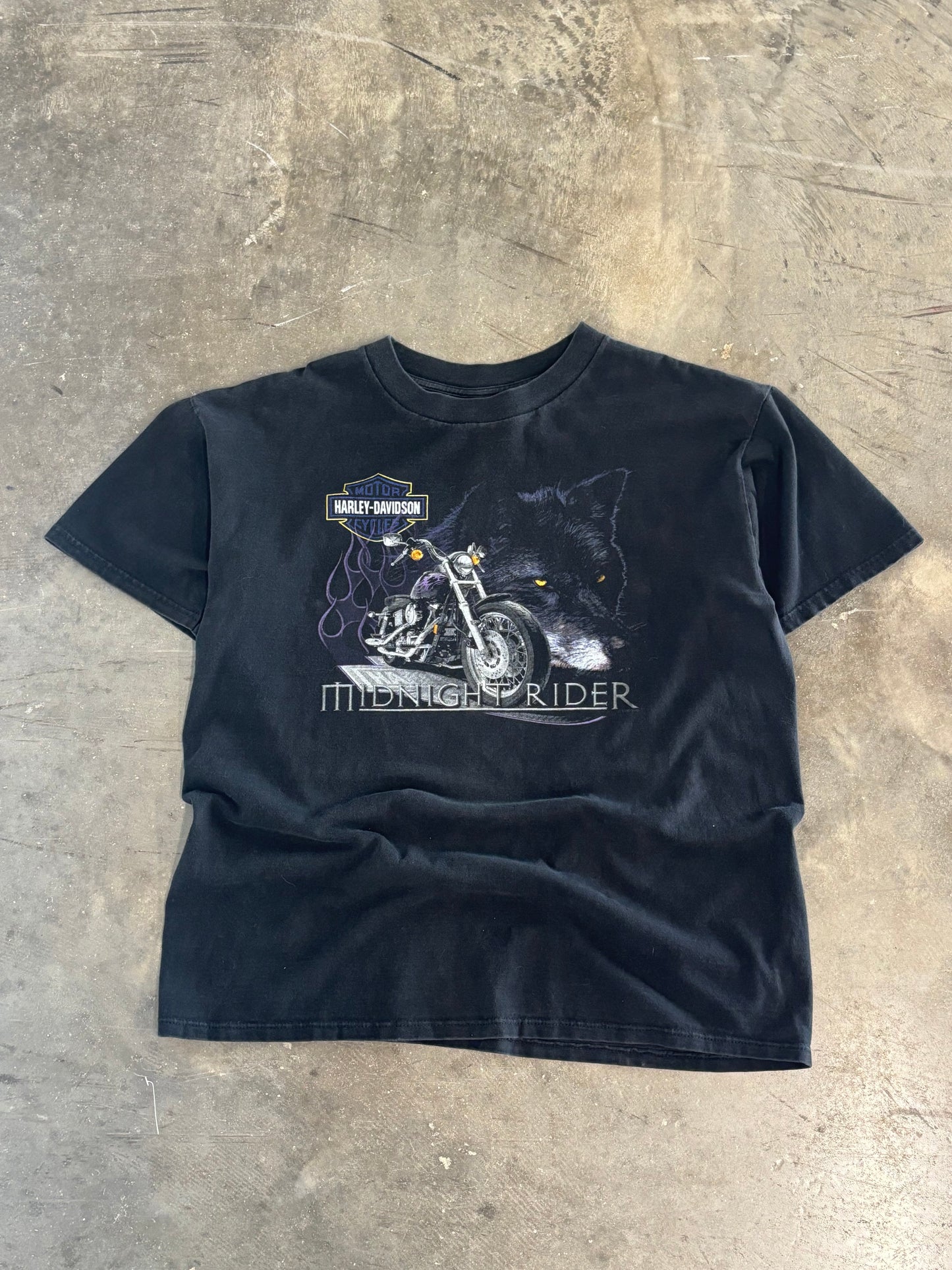 Vintage Harley Davidson midnight rider purple flame shirt size xl