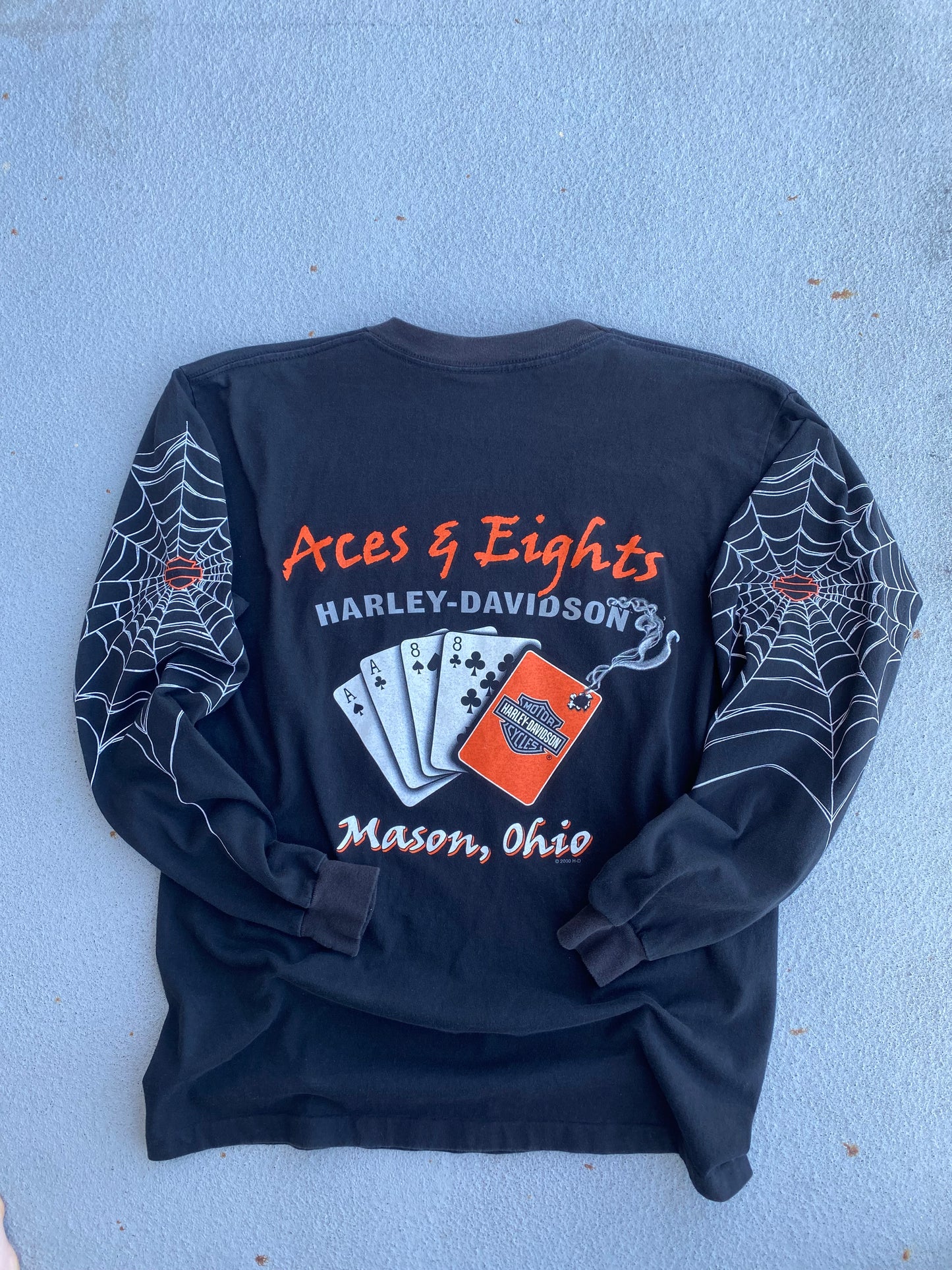 Vintage Harley Davidson Spider Web Long sleeve shirt size Large