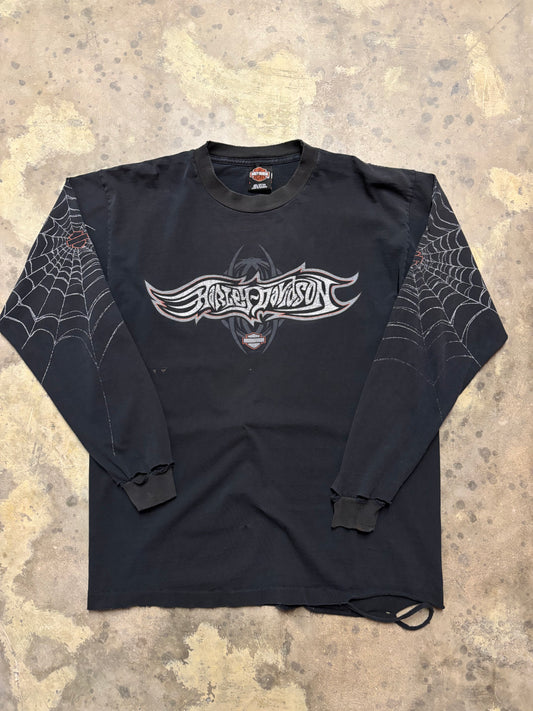 Vintage Harley Davidson Spider Web long sleeve shirt size large