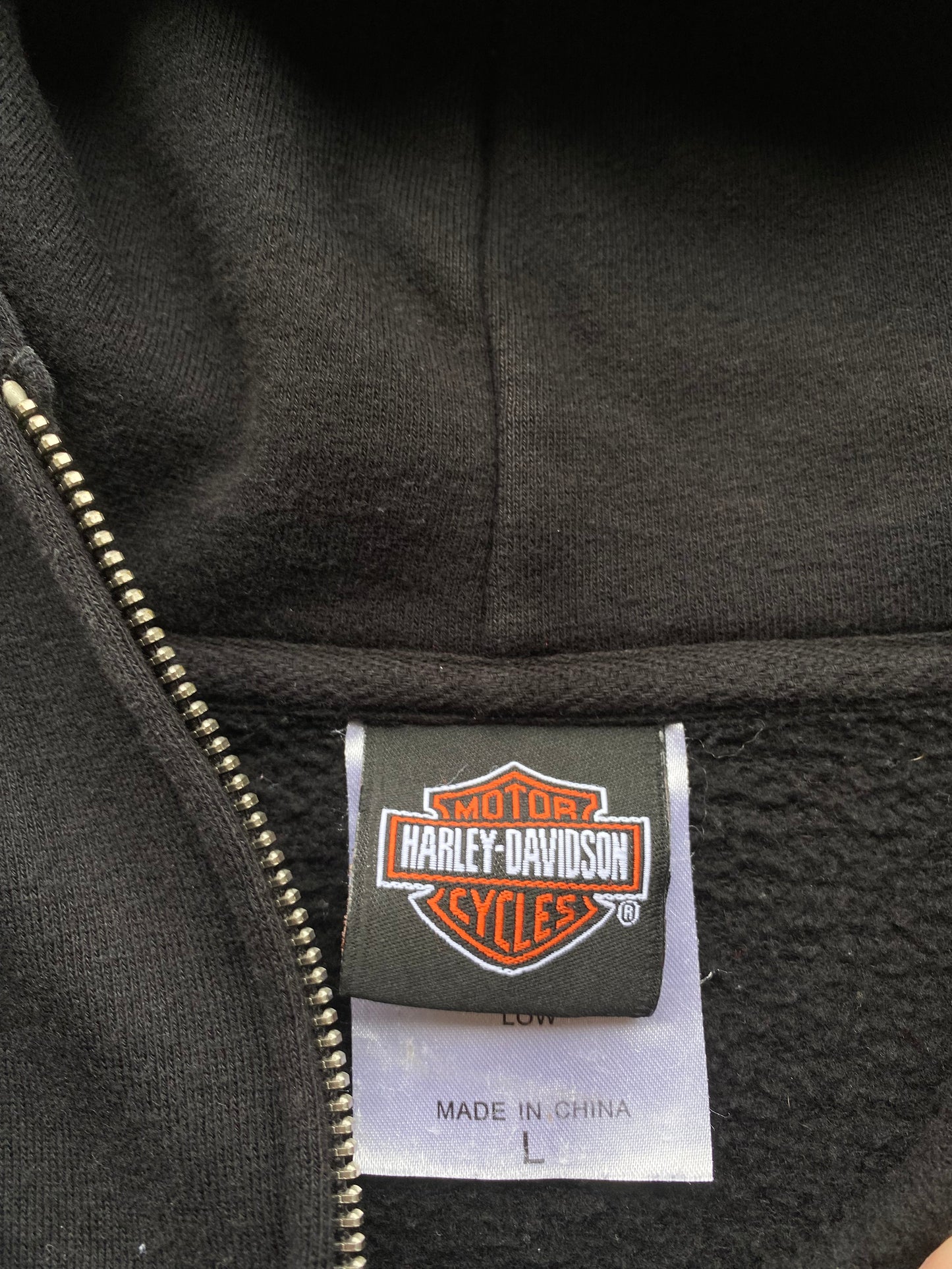 Harley Davison zip up skull flame hoodie size large