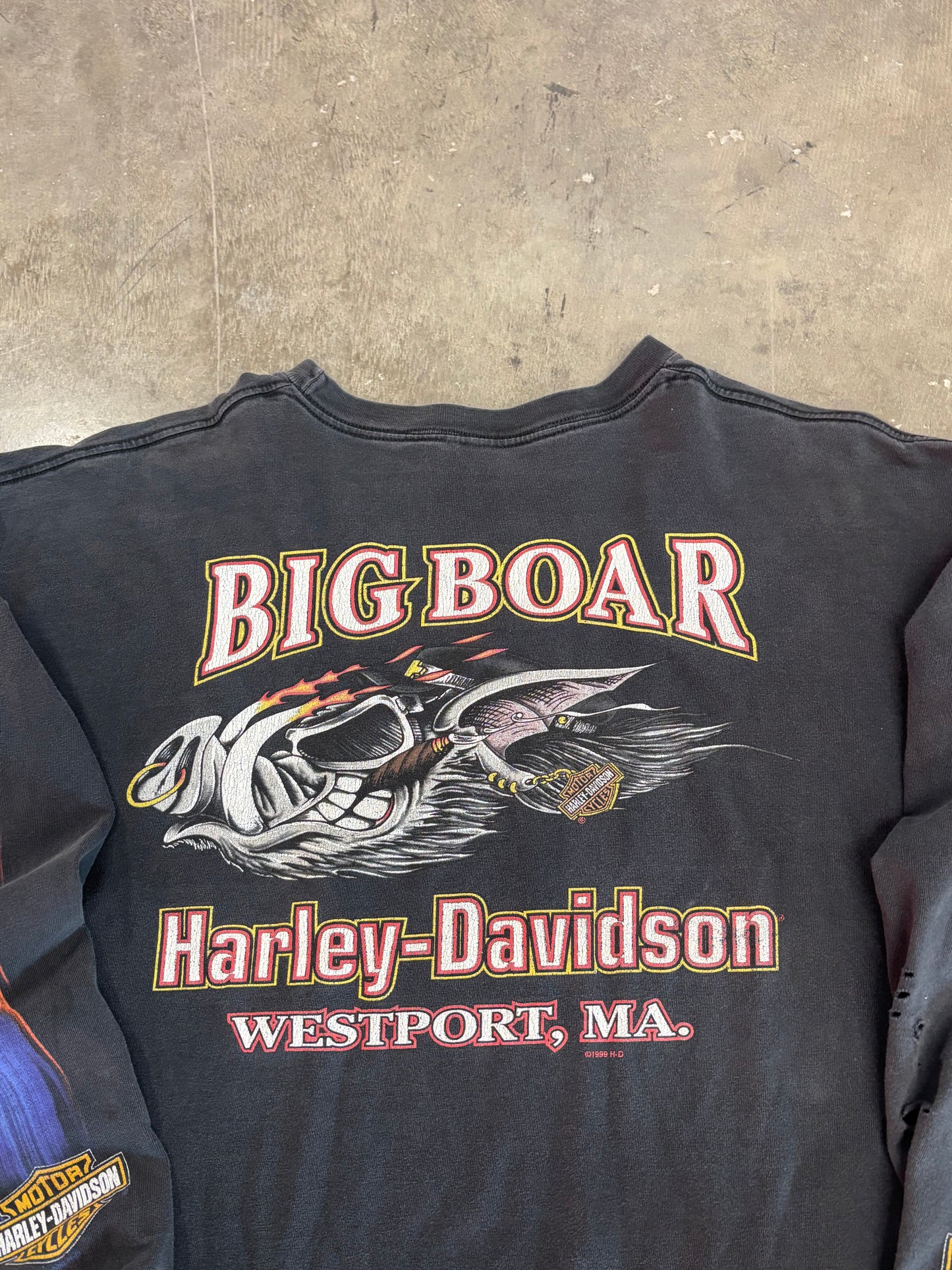 Vintage Harley Davidson Faded OuT Hawg back hit eagle long sleeve size xxl