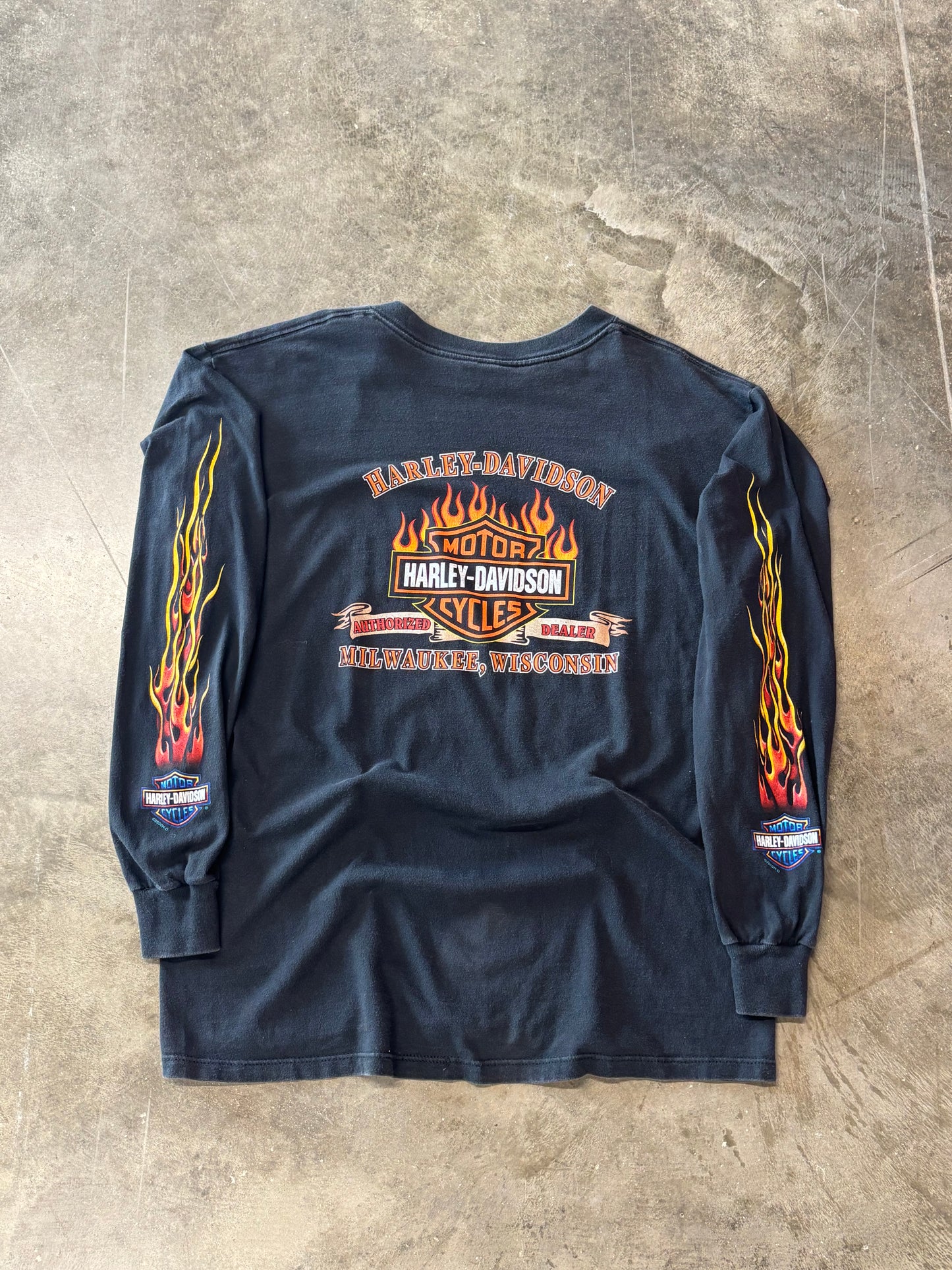 Vintage Harley Davidson Eagle long sleeve size large