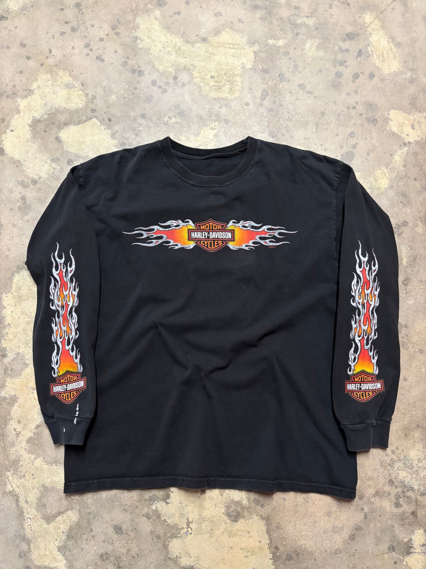 Vintage Harley Davidson Steel Flame long sleeve shirt size large