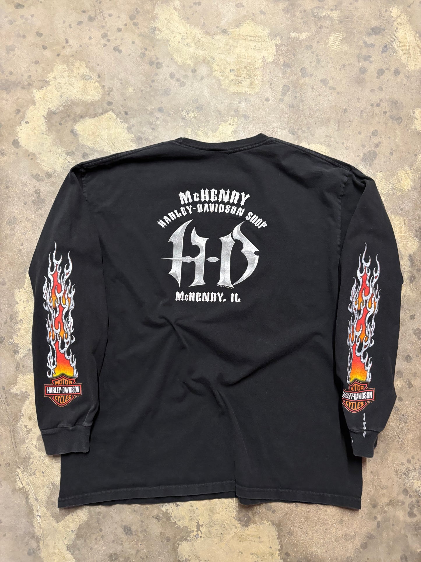 Vintage Harley Davidson Steel Flame long sleeve shirt size large