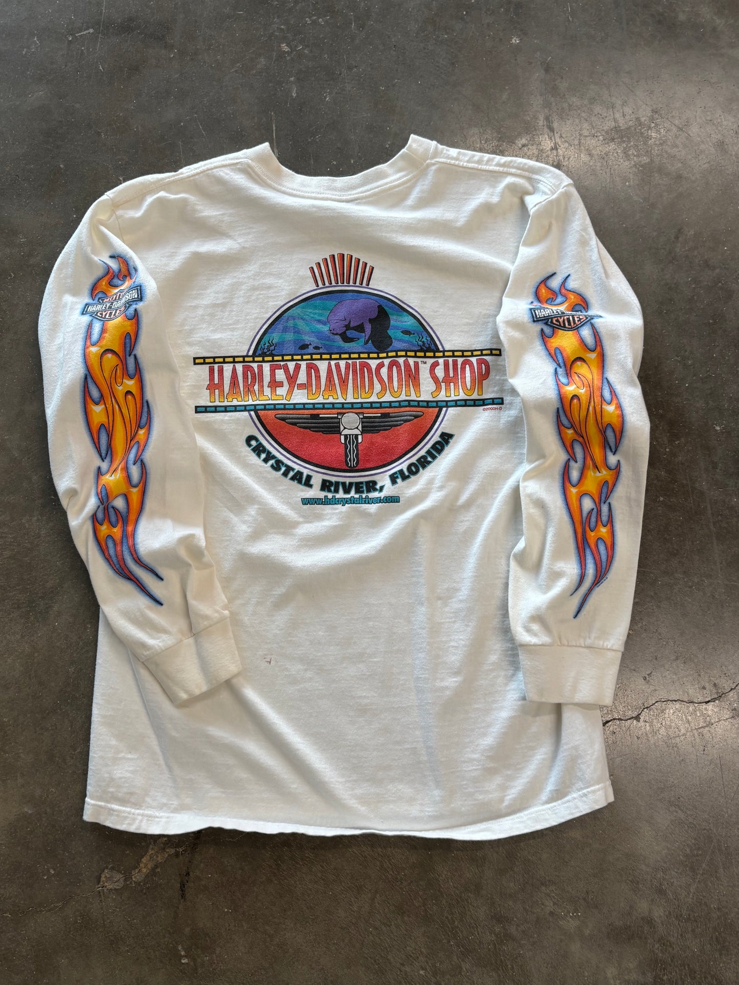 Vintage Harley Davidson white long sleeve size large