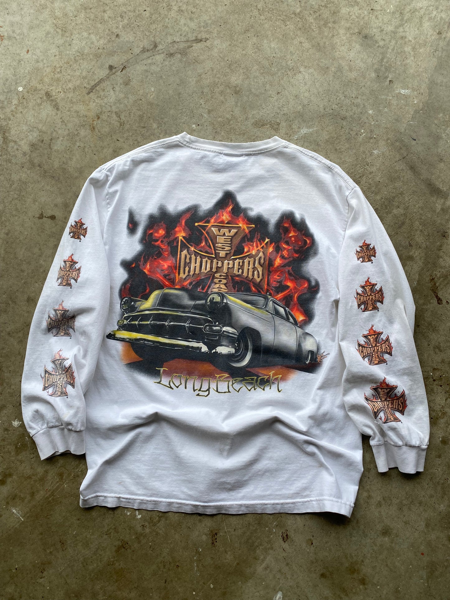 Vintage West Coast Choppers Lowrider white long sleeve shirt size large