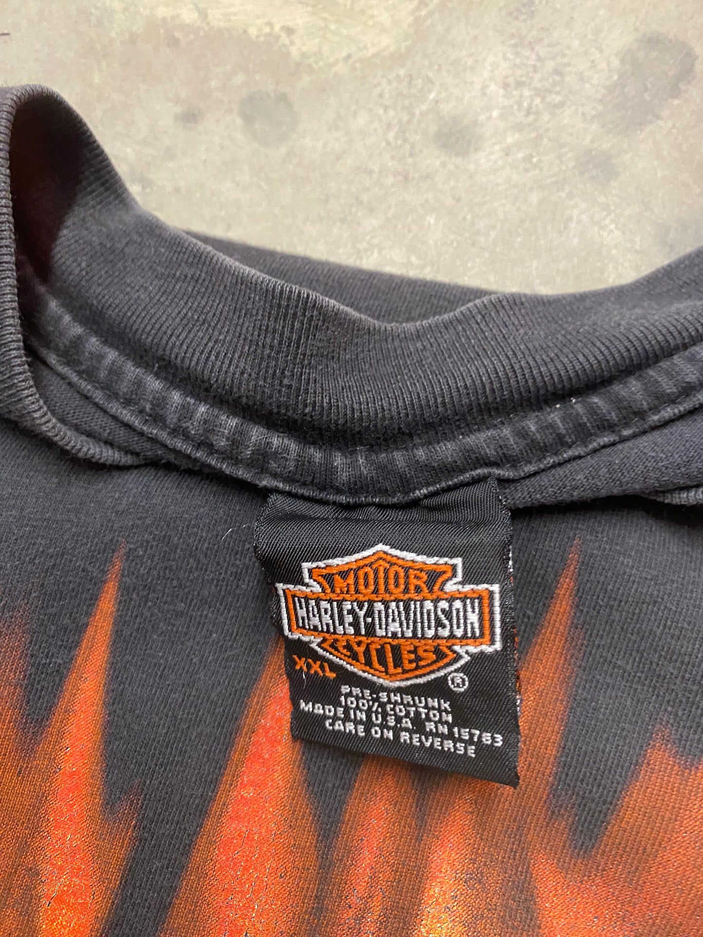 Vintage Harley Davidson Flame Ball shirt size XXL