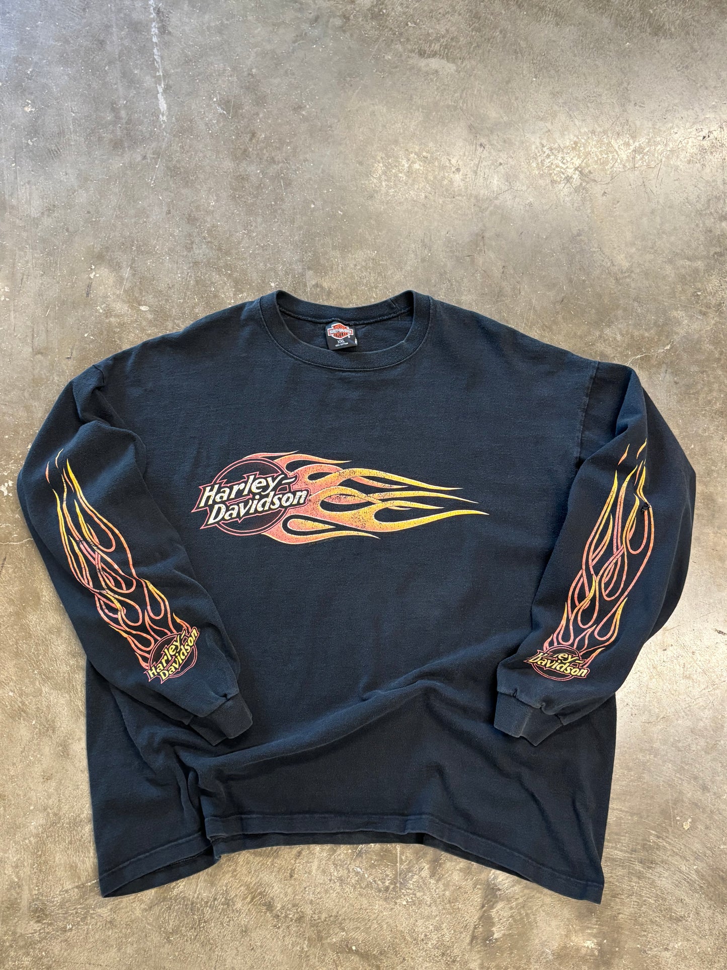 Vintage Harley Davidson Flame ball long sleeve size xxl
